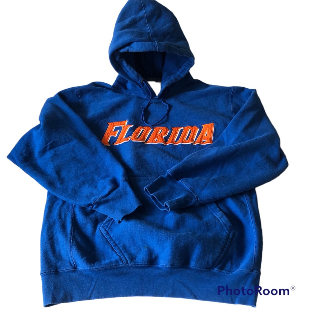 UF University Florida Gators Mens Large Blue Hoodie Sweatshirt Fleece